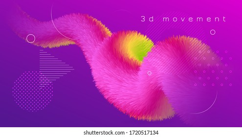 Vibrant Design. Flow Gradient Movement. Graphic Template. Vector Trendy Vibrant Design. Creative Fluid Flyer. Dynamic Poster. Neon Color Digital Pattern. Vibrant Design. 3d Summer Shape.