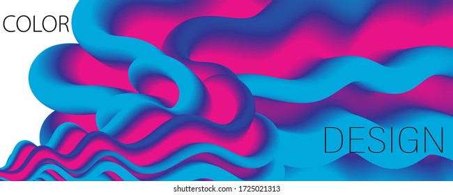 Vibrant Design. Liquid Color. Fluid Background. Colorful Futuristic Poster. Abstract Flow. Vibrant Color. Trendy Poster. Colorful Gradient. Ink Liquid. 3d Wave. Fluid Colors. Flow Wave.