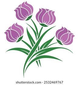 Vibrant design showcases colorful flowers including tulips, daisies, roses. Meticulous details highlight petals and leaves. Perfect for prints, textiles, and digital graphics.