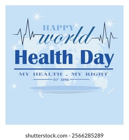 A vibrant design for World Health Day, emphasizing health rights and wellness promotion worldwide. Flat vector modern illustration 