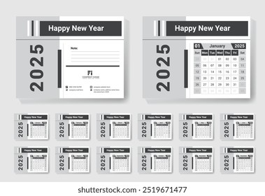 Vibrant Desk Calendar Design Template for 2025