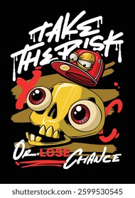 A vibrant and detailed graffiti-style illustration featuring a cool street art character wearing a snapback, hoodie, and sunglasses. The bold colors and urban aesthetic make this vector artwork