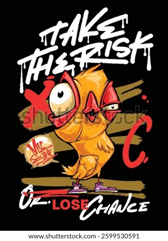 A vibrant and detailed graffiti-style illustration featuring a cool street art character wearing a snapback, hoodie, and sunglasses. The bold colors and urban aesthetic make this vector artwork