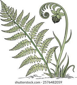  A vibrant, detailed green fern perfect for natural, botanical, and eco-themed projects.