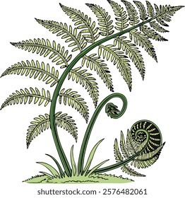  A vibrant, detailed green fern perfect for natural, botanical, and eco-themed projects.