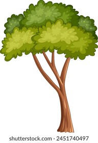 A vibrant, detailed vector of a green tree