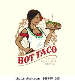 Logo de Lady Taco, temática de la Cusina Mexicana.
el vestido está separado por iones para una edición sencilla
