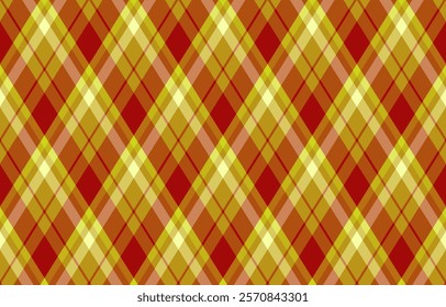 Vibrant diagonal plaid pattern in warm autumnal hues. Perfect for textile designs, website backgrounds, or seasonal projects.  The rich golds and reds create a cozy, inviting feel.