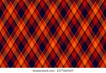 Vibrant diagonal plaid pattern in warm autumnal tones.  Perfect for fallthemed designs, textiles, or website backgrounds.  Seamless repeat texture offers endless design possibilities.