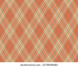 A vibrant diagonal plaid pattern in warm autumnal tones.