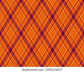 Vibrant diagonal plaid pattern in warm autumnal hues.  Perfect for fallthemed designs, textile prints, website backgrounds, or seasonal branding.