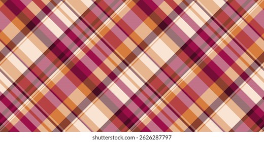 Vibrant diagonal plaid pattern in warm autumnal tones.  Perfect for textile designs, website backgrounds, or fallthemed projects.
