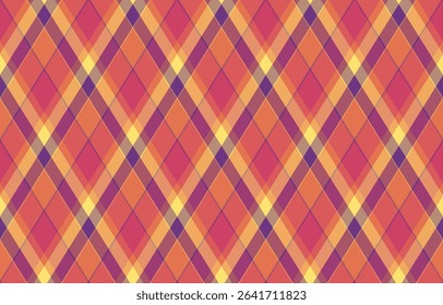 Vibrant diagonal plaid pattern in warm autumnal tones. Perfect for textile design, website backgrounds, or any project needing a textured, geometric feel.