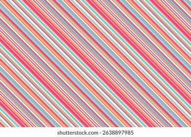 Vibrant diagonal stripes in cheerful pastel hues create a dynamic and playful pattern. Perfect for backgrounds, textiles, or any project needing a touch of fun and energy.