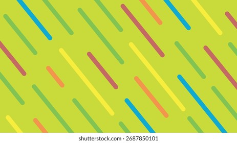 Vibrant Diagonal Stripes Pattern on Lime Green