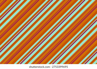 Vibrant diagonal stripes in teal, burnt orange, and maroon create a dynamic, retroinspired pattern.
