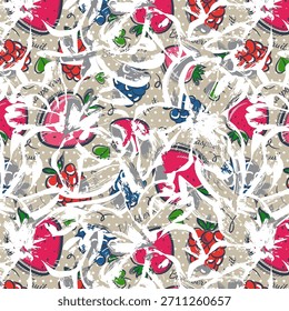 Diseño abstracto digital vibrante con Formas fluidas, Gradientes atrevidos y patrones geométricos modernos, ideal para imprimir telas, textiles de moda y aplicaciones de diseño de superficies contemporáneas