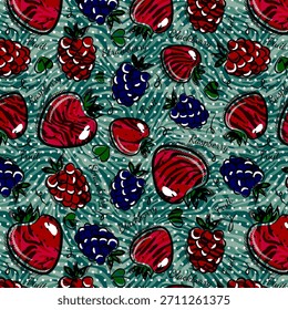 Vibrant digital abstract design featuring fluid shapes, bold colors, and modern textures, ideal for fabric printing, fashion textiles, and contemporary surface pattern applications for designers.