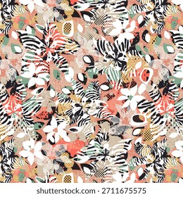 Diseño abstracto digital vibrante con Formas fluidas, Gradientes de colores llamativos, texturas dinámicas y Elementos geométricos modernos, perfecto para la impresión de telas de alta calidad y textiles contemporáneos 