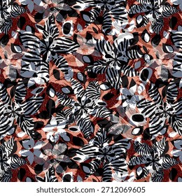 Diseño abstracto digital vibrante con Formas fluidas, mezclas de colores ricos y texturas modernas, ideal para la impresión de telas de alta calidad, textiles de moda y aplicaciones de patrones contemporáneos.