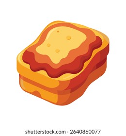 Vibrant Digital Painting of Kaya Toast Orange Yellow Brown