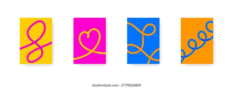 A Vibrant Display of Artistic Curves and Colors, Featuring Dynamic Loops and Shapes Against Bright Backgrounds, Creating an Engaging Visual Experience