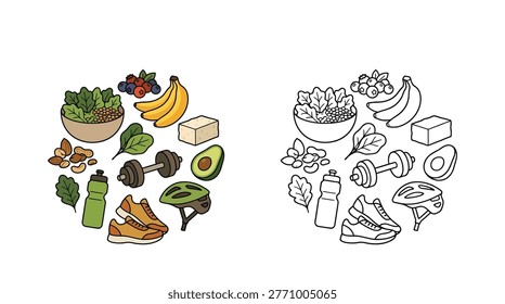 Vibrant display of assorted fruits and vegetables emphasizing variety and freshness