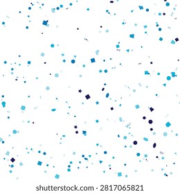 A vibrant display of blue confetti in an assortment of shapes and shades, ideal for festive designs, celebrations, and party themes. Perfect for invitations and digital art.