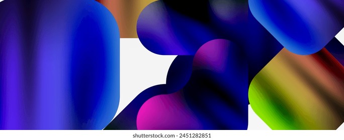 A vibrant display of colorful balloons in shades of blue, purple, violet, and magenta, creating a stunning pattern against a white background