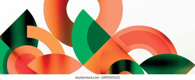 A vibrant display of colorfulness and art with a pattern of colorful circles and triangles on a white background, symbolizing symmetry and tints and shades in an automotive wheel system