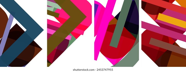 A vibrant display of Textile Art featuring a variety of shapes and colors like Rectangle, Triangle, Pink, Violet, and Magenta. The Font used adds an artistic touch to the Tints and shades pattern