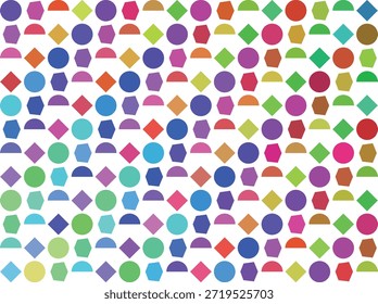 Una rejilla vibrante y diversa de círculos de colores, que transita suavemente a través de un espectro de colores, creando un patrón visualmente atractivo.