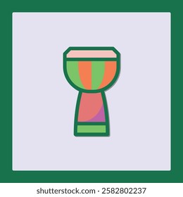 Vibrant Djembe Drum Icon Design Element