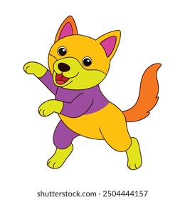 Vibrant Dog Dancing Icon, Fun Illustration