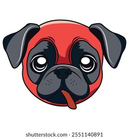 A vibrant, dogpool depiction of a charming dog superhero, donned in a playful red-and-black outfit with exaggerated features, embodying a mix of humor and adventure. Perfect for comic lovers, pet 