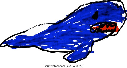 A vibrant children’s drawing of colorful dinosaurs using bold lines and playful marker strokes, capturing imaginative prehistoric creatures in a joyful, cartoon-like style.