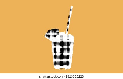 A vibrant drink illustration featuring a straw and citrus garnish, set against a warm backdrop. This composition embodies summer relaxation, inviting viewers to enjoy a refreshing moment.