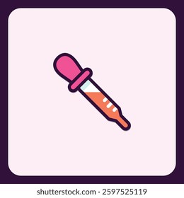 Vibrant dropper illustration with precise dose design on soft background