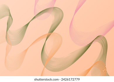 Vibrant and dynamic abstract background featuring wavy lines in pink and green hues