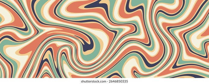 A vibrant and dynamic abstract background featuring a retro inspired liquid marble or agate like pattern.