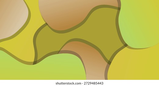 A vibrant and dynamic abstract background featuring flowing, organic shapes in a harmonious blend of earthy green, yellow, and brown tones, creating a modern and artistic visual.