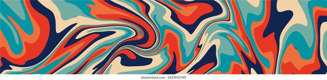 a vibrant and dynamic abstract composition, characterized by swirling, marbled, or liquified patterns.