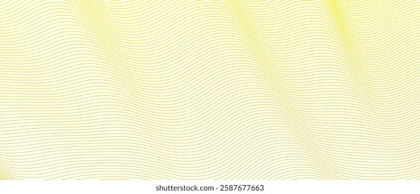 vibrant and dynamic abstract wave vector illustration featuring flowing yellow lines against a light background
