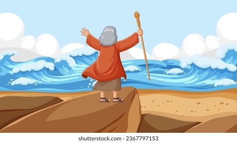 Una representación vibrante y dinámica de la historia religiosa de la Biblia Moisés