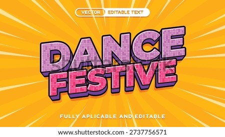 Vibrant and dynamic editable text effect for dance parties and festive celebrations, featuring a playful modern design