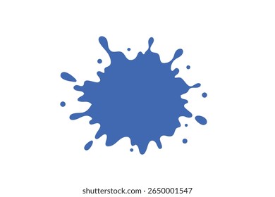 Um toque dinâmico e vibrante de tinta azul irrompe com gotículas espalhadas contra um fundo preto sólido e escuro, criando uma declaração visual arrojada.