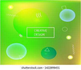 Vibrant dynamic texture template. Unreal splash and spreading spot. EPS. Vector illustration design. Green original dynamic texture as a psychedelic work of art.