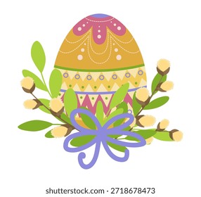 Vibrante huevo de Pascua con diseño floral Ilustración vectorial