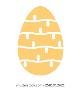 Vibrant Easter Egg with Geometric Design with White Dot and Bold Oval Shapes