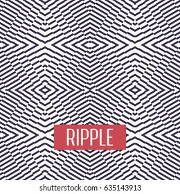 Vibrant Effect Abstract Geometric Seamless Pattern. Digital Rippling Texture.